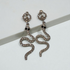 Silver Crystal Snake Drop Earrings 